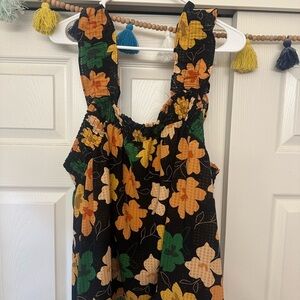 Floral Sleeveless Top with Ruffle Straps